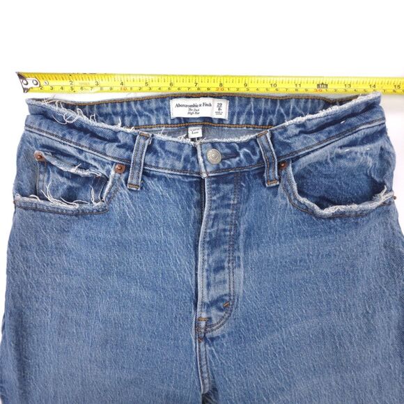 ABERCROMBIE Curve Love Dad High Rise Jeans Clean Girl Minimal Y2k 90s Essential - Picture 3 of 8